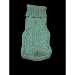 Mint Green Cable Dog Sweater